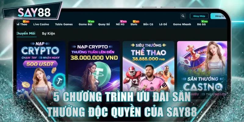 5 chương trình ưu đãi săn thưởng độc quyền của SAY88